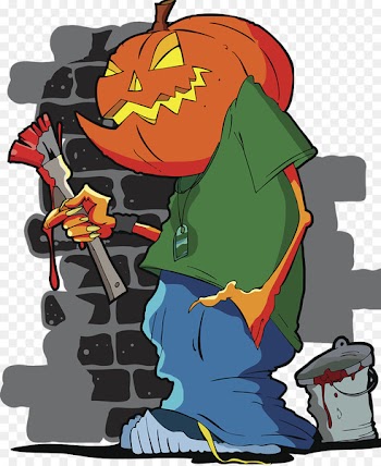 Jack Skellington Halloween Graffiti Drawing Illustration - Halloween cartoon pumpkin head 