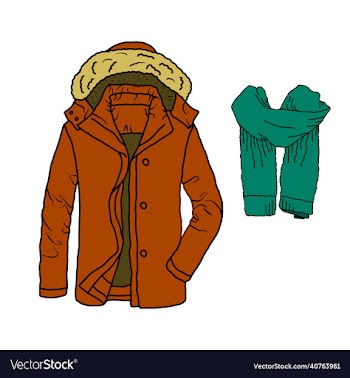 jacket and scarf hand drawn