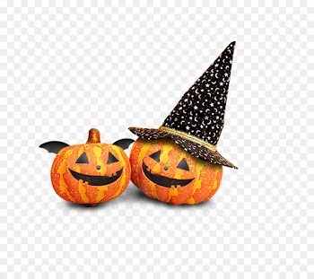 Jackolantern, Halloween, Pumpkin, Witch Hat PNG