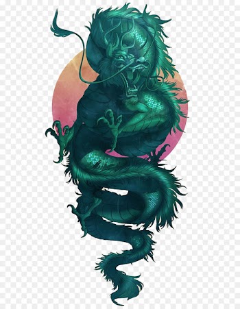 Jade Dragon Jade Dragon Illustration - Green dragon pattern 