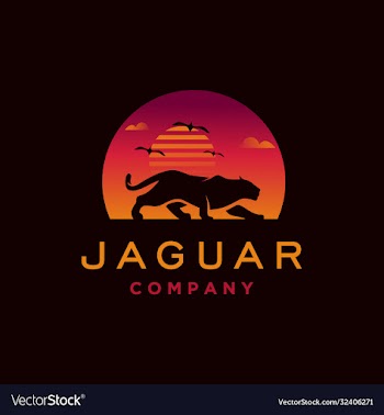 jaguar with sunset logo design