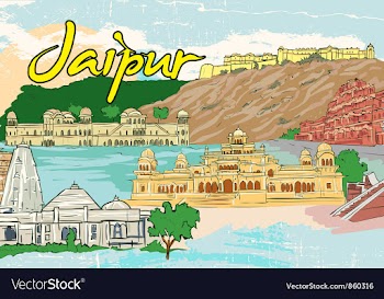 Jaipur doodles vector image