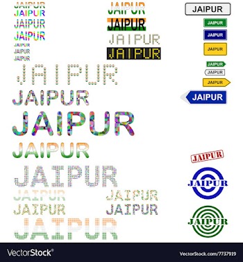 Jaipur text design set vector image