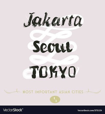 Jakarta Seoul Tokyo vector image