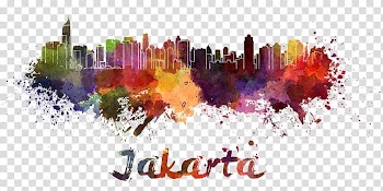 Jakarta , watercolor skyline transparent background PNG clipart