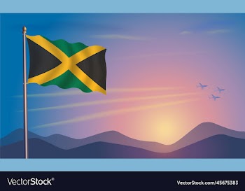 jamaica flag in the morning sun
