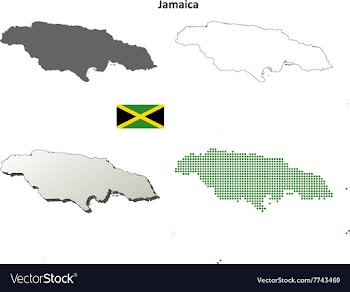 Jamaica outline map set vector image