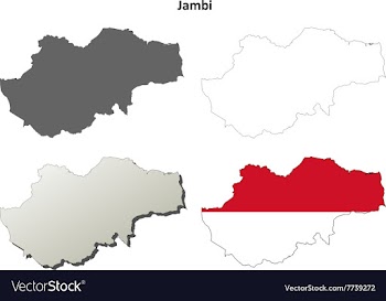 Jambi blank outline map set vector image