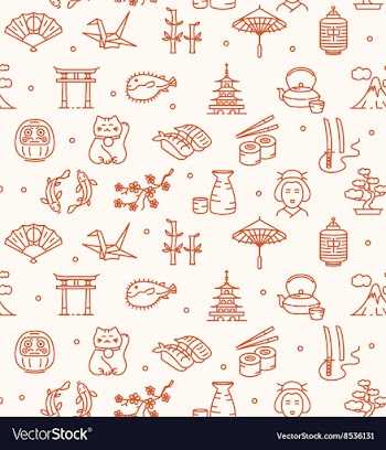  					Japan Background Seamless vector image														