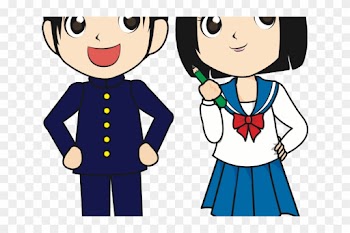 Japan Clipart Student - Student Boy Girl Png