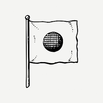 Japan flag drawing, black and | Free PSD Illustration - rawpixel