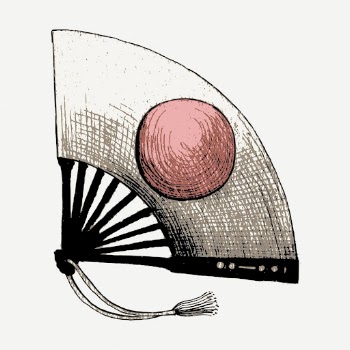 Japan flag fan vintage clipart, | Free PSD - rawpixel