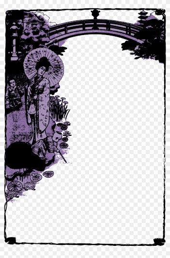 Japan Frame - Purple - Japanese Photo Frame Png