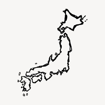 Japan map clipart, outline illustration | Free Vector - rawpixel