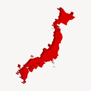 Japan map clipart, red illustration. | Free Photo - rawpixel