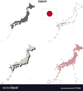 Japan outline map set vector image
