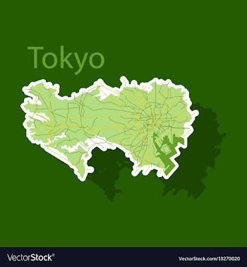 Japan tokyo - top view map showing streets design vector image