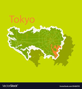 Japan tokyo - top view map showing streets design vector image