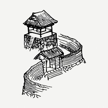 Japanese architecture clipart illustration psd. | Free PSD - rawpixel