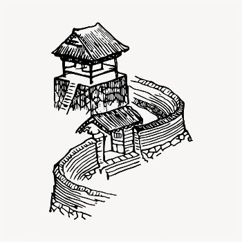 Japanese architecture illustration clipart vector. | Free Vector - rawpixel