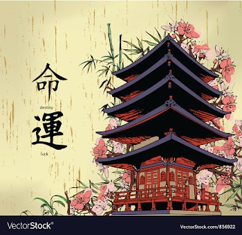 Japanese background vector image