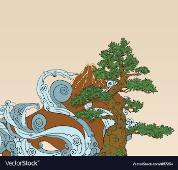 Japanese background vector image