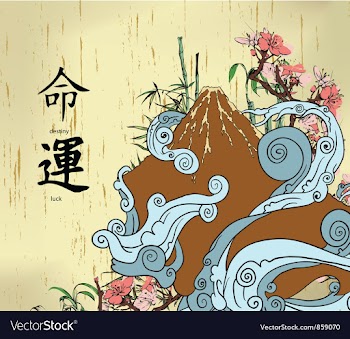 Japanese background vector image