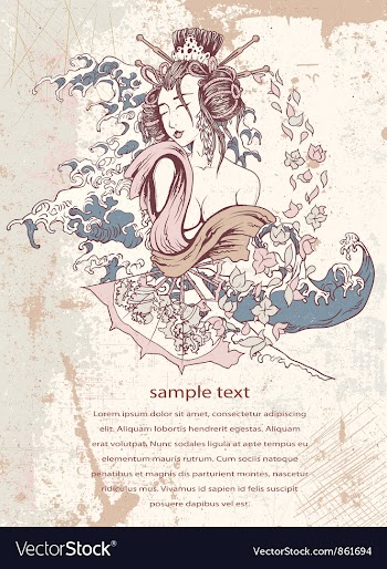 Japanese background vector image