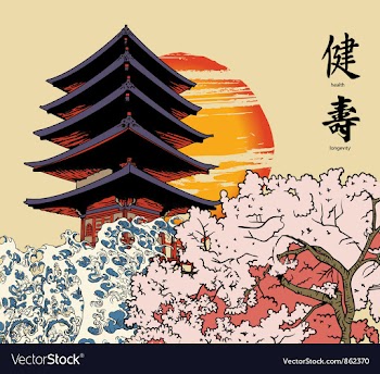 Japanese background vector image