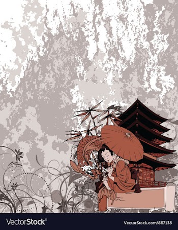 Japanese background vector image