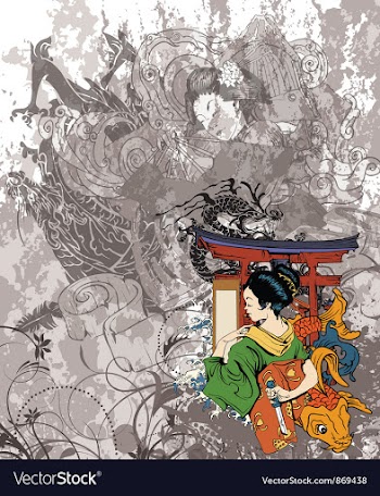 Japanese background vector image