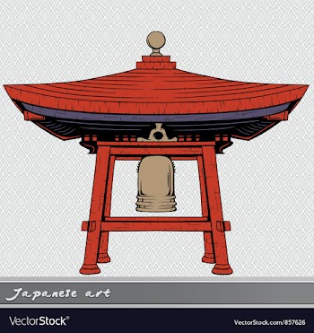 Japanese bell shelter vector image