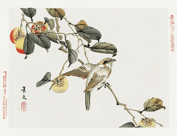 Japanese bird and persimmon (1892) | Free Photo Illustration - rawpixel