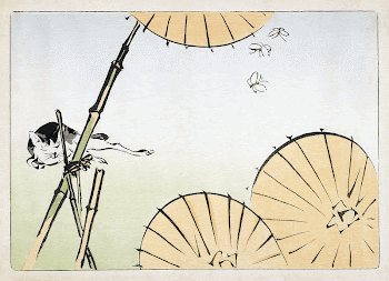 Japanese cat and umbrella (1877) | Free Photo Illustration - rawpixel
