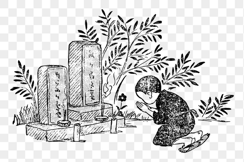Japanese cemetery png sticker, vintage | Free PNG - rawpixel