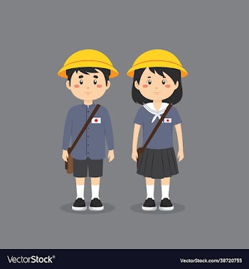 japanese character wearing elementary school