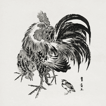 Japanese chicken (1773-1829) vintage Ukiyo-e | Free Photo Illustration - rawpixel