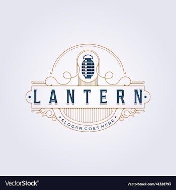 japanese chinese lantern logo vintage line art