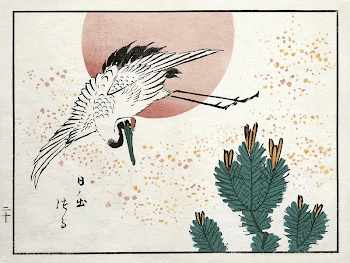 Japanese crane (1826&ndash;1869) woodblock print. | Free Photo Illustration - rawpixel