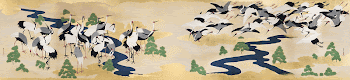 Japanese cranes and pines (mid | Free Photo Illustration - rawpixel