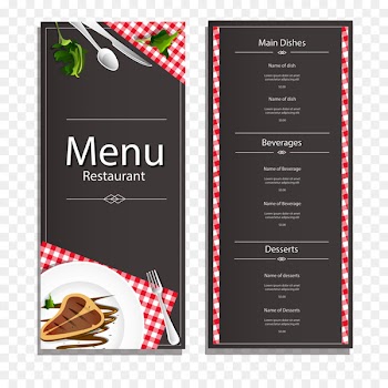 Japanese Cuisine European cuisine Thai cuisine Korean cuisine Chinese cuisine - The hotel menu card vector table 