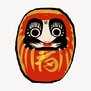 Japanese Daruma doll collage element, | Free Vector - rawpixel