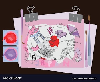 Japanese doodles vector image