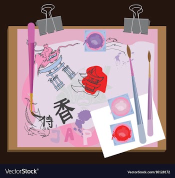 Japanese doodles vector image