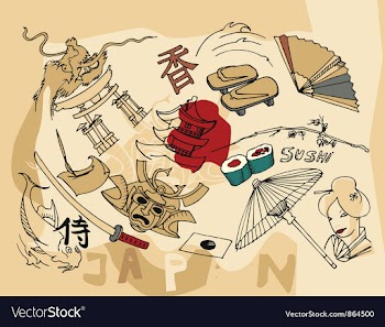 Japanese doodles vector image