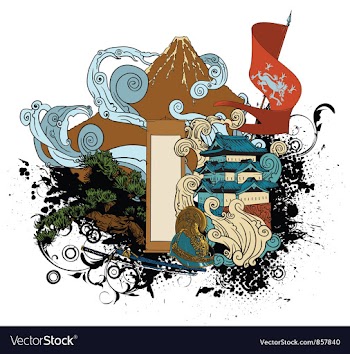 Japanese emblem vector image