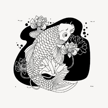 Japanese fish sticker, animal illustration | Free Vector - rawpixel