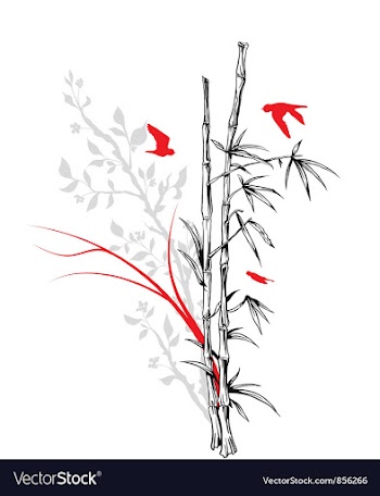 Japanese floral background vector image