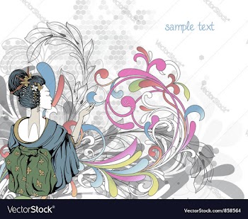 Japanese floral background vector image