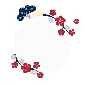 Japanese flowers frame | Free stock vector - 553136